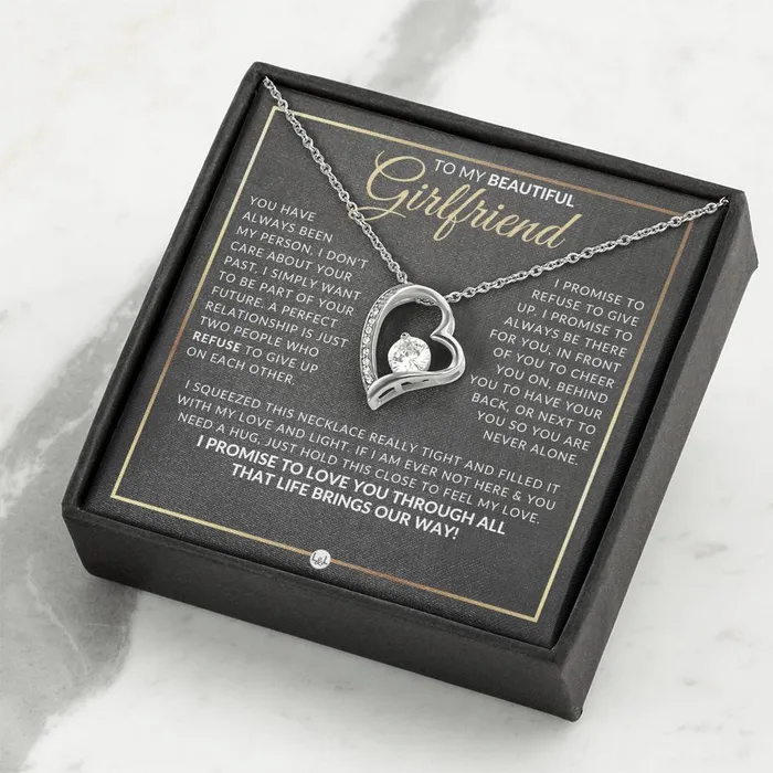 Necklaces Heartfelt Gift For Girlfriend Open Heart Pendant Necklace Sentimental and Romantic Christmas Valentines Day Birthday or Anniversary Present ShineOn Fulfillment