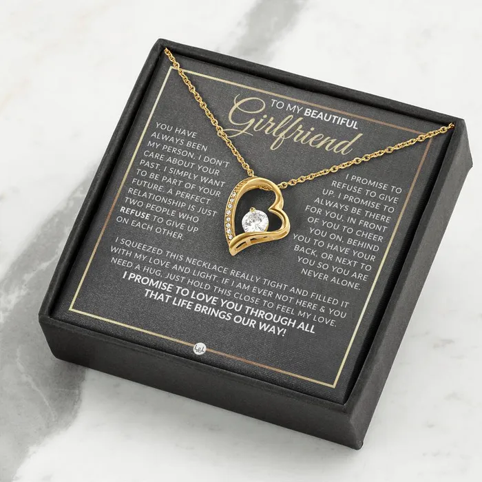 Necklaces Heartfelt Gift For Girlfriend Open Heart Pendant Necklace Sentimental and Romantic Christmas Valentines Day Birthday or Anniversary Present ShineOn Fulfillment