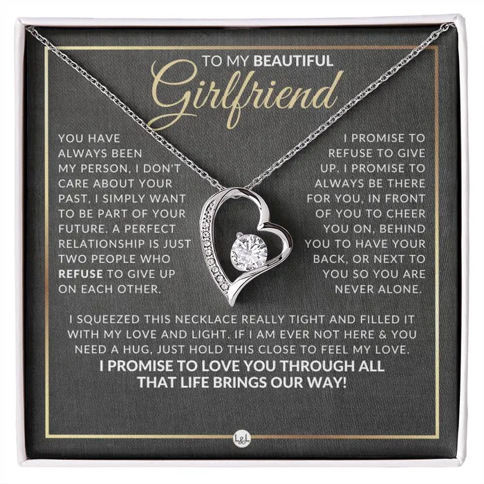Necklaces Heartfelt Gift For Girlfriend Open Heart Pendant Necklace Sentimental and Romantic Christmas Valentines Day Birthday or Anniversary Present ShineOn Fulfillment