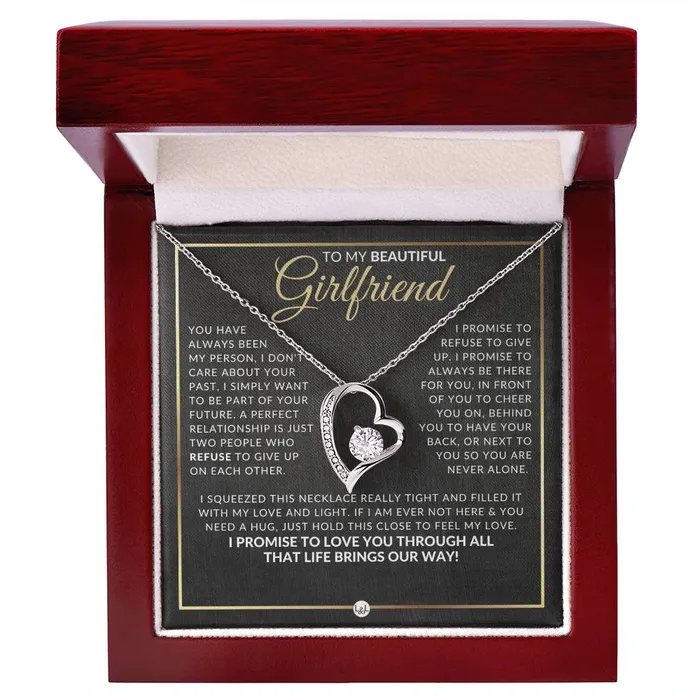 Necklaces Heartfelt Gift For Girlfriend Open Heart Pendant Necklace Sentimental and Romantic Christmas Valentines Day Birthday or Anniversary Present ShineOn Fulfillment