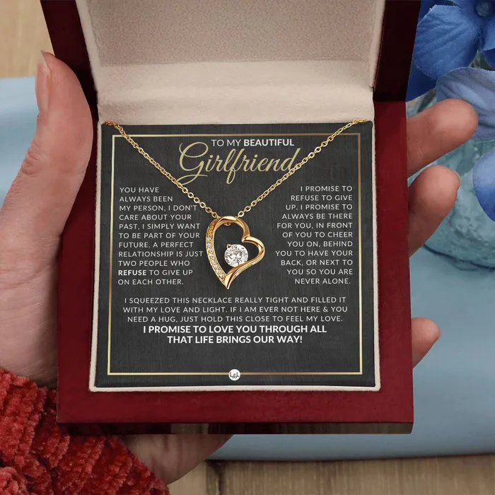 Necklaces Heartfelt Gift For Girlfriend Open Heart Pendant Necklace Sentimental and Romantic Christmas Valentines Day Birthday or Anniversary Present ShineOn Fulfillment