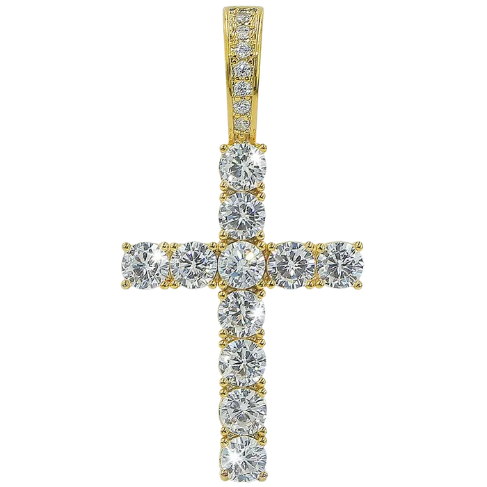 Necklaces Iced Tennis Cross Pendant 925 Silver The Icetruck Necklaces Iced Tennis Cross Pendant 925 Silver The Icetruck
