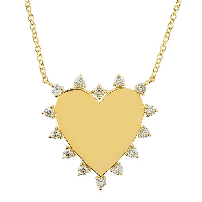 Necklaces Izakov Diamonds Fine Jewelry 14K Gold Diamond Accented Heart Necklace