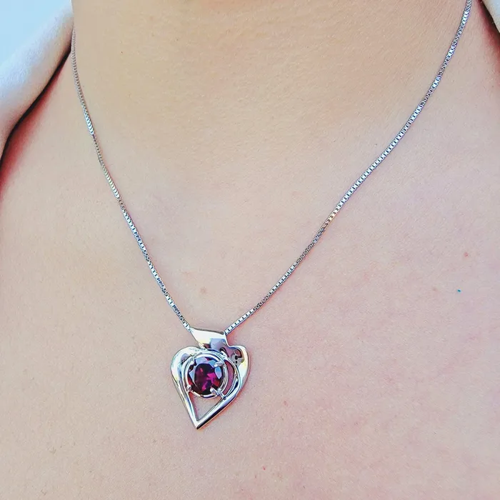 Necklaces Real Garnet Heart Necklace Uniquelan Jewelry