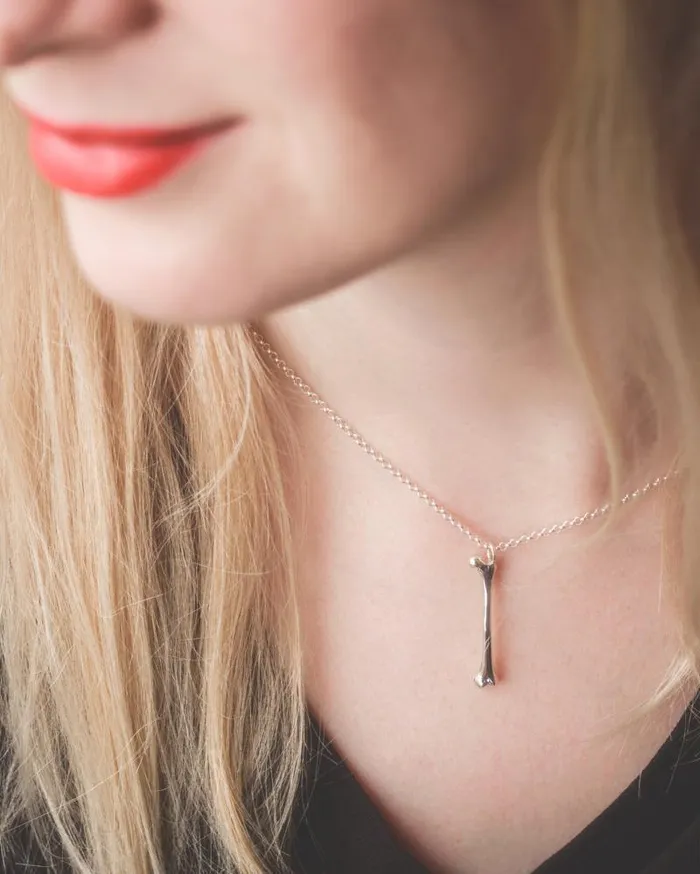 Necklaces sciencejewelry1824 femur necklace silver