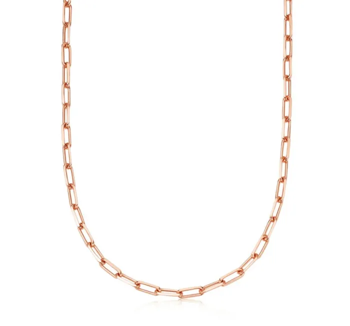 Necklaces Seola Jewelry Pink Gold Paperclip necklace