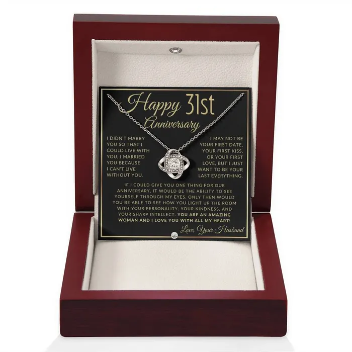 Necklaces ShineOn Fulfillment 31st Anniversary Gift For Wife Beautiful Womens Pendant Necklace Heartfelt Anniversary Message