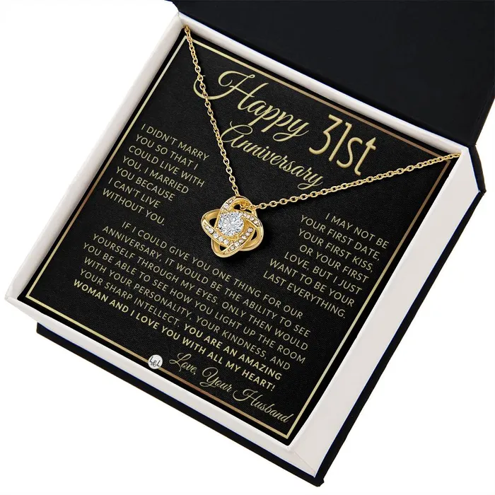 Necklaces ShineOn Fulfillment 31st Anniversary Gift For Wife Beautiful Womens Pendant Necklace Heartfelt Anniversary Message