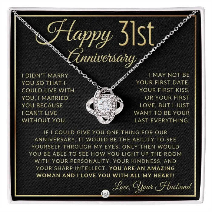 Necklaces ShineOn Fulfillment 31st Anniversary Gift For Wife Beautiful Womens Pendant Necklace Heartfelt Anniversary Message