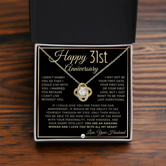Necklaces ShineOn Fulfillment 31st Anniversary Gift For Wife Beautiful Womens Pendant Necklace Heartfelt Anniversary Message