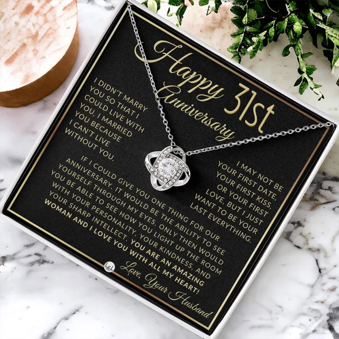 Necklaces ShineOn Fulfillment 31st Anniversary Gift For Wife Beautiful Womens Pendant Necklace Heartfelt Anniversary Message