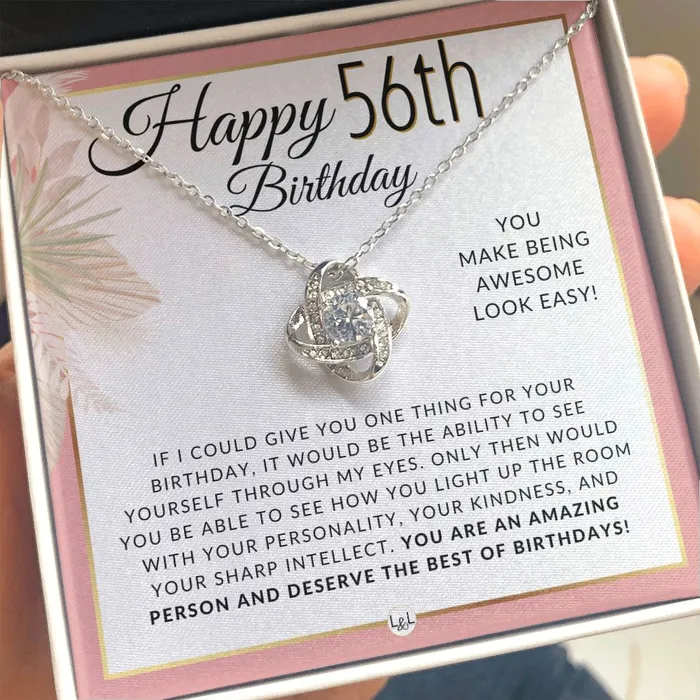 Necklaces ShineOn Fulfillment 56th Birthday Gift For Her Necklace For 56 Year Old Beautiful Womans Birthday Pendant Jewelry