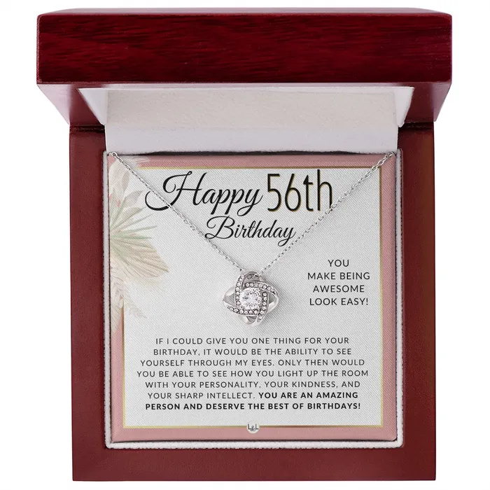 Necklaces ShineOn Fulfillment 56th Birthday Gift For Her Necklace For 56 Year Old Beautiful Womans Birthday Pendant Jewelry