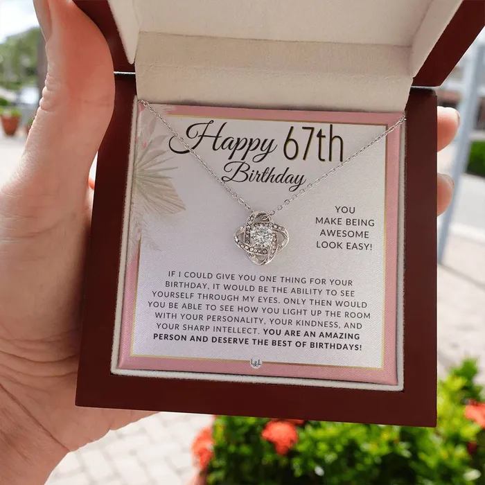 Necklaces ShineOn Fulfillment 67th Birthday Gift For Her Necklace For 67 Year Old Birthday Beautiful Womens Pendant Necklace Heartfelt Birthday Message For Her