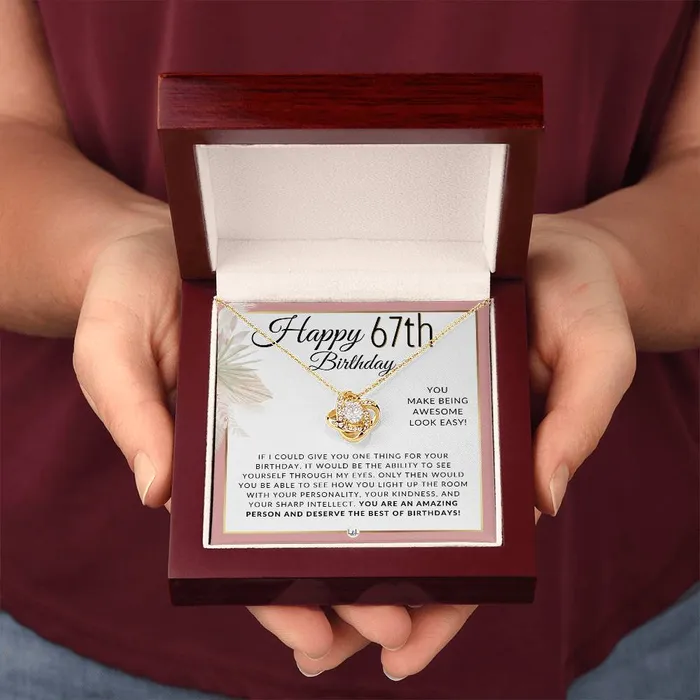 Necklaces ShineOn Fulfillment 67th Birthday Gift For Her Necklace For 67 Year Old Birthday Beautiful Womens Pendant Necklace Heartfelt Birthday Message For Her
