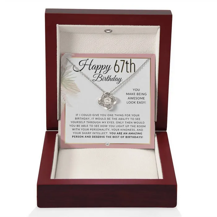 Necklaces ShineOn Fulfillment 67th Birthday Gift For Her Necklace For 67 Year Old Birthday Beautiful Womens Pendant Necklace Heartfelt Birthday Message For Her
