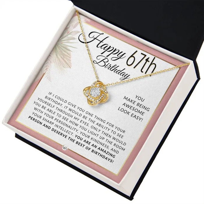 Necklaces ShineOn Fulfillment 67th Birthday Gift For Her Necklace For 67 Year Old Birthday Beautiful Womens Pendant Necklace Heartfelt Birthday Message For Her