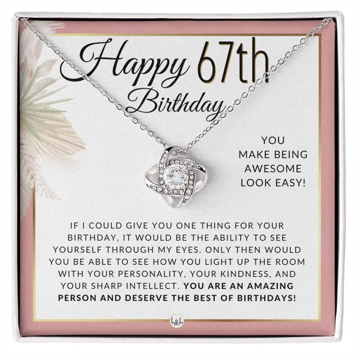 Necklaces ShineOn Fulfillment 67th Birthday Gift For Her Necklace For 67 Year Old Birthday Beautiful Womens Pendant Necklace Heartfelt Birthday Message For Her
