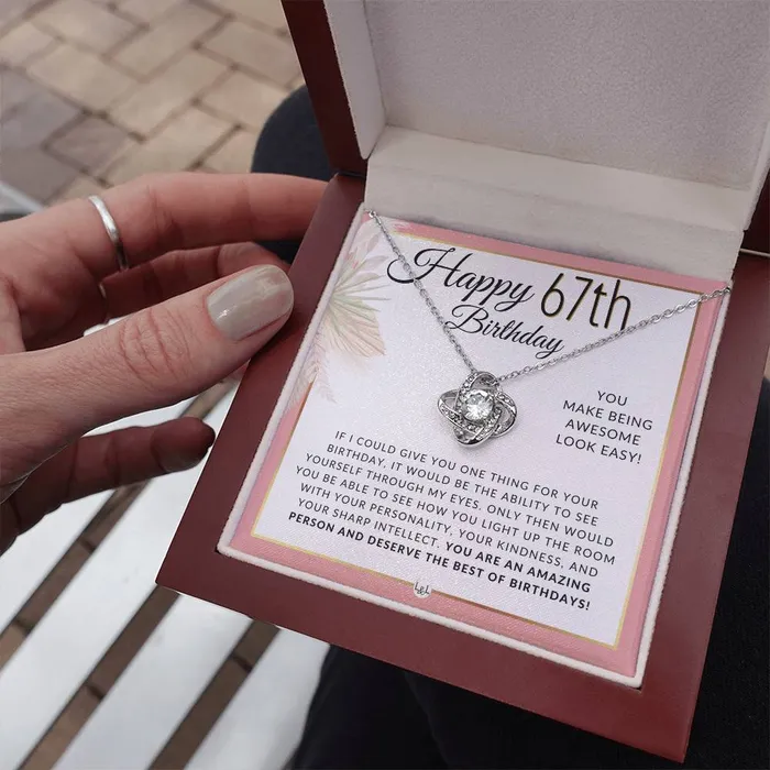 Necklaces ShineOn Fulfillment 67th Birthday Gift For Her Necklace For 67 Year Old Birthday Beautiful Womens Pendant Necklace Heartfelt Birthday Message For Her