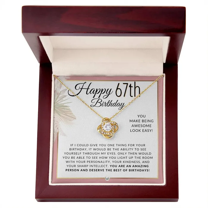 Necklaces ShineOn Fulfillment 67th Birthday Gift For Her Necklace For 67 Year Old Birthday Beautiful Womens Pendant Necklace Heartfelt Birthday Message For Her
