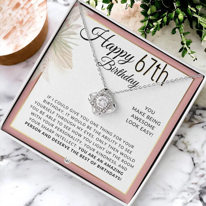 Necklaces ShineOn Fulfillment 67th Birthday Gift For Her Necklace For 67 Year Old Birthday Beautiful Womens Pendant Necklace Heartfelt Birthday Message For Her