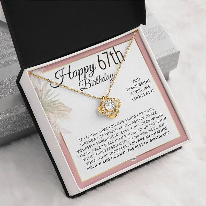 Necklaces ShineOn Fulfillment 67th Birthday Gift For Her Necklace For 67 Year Old Birthday Beautiful Womens Pendant Necklace Heartfelt Birthday Message For Her