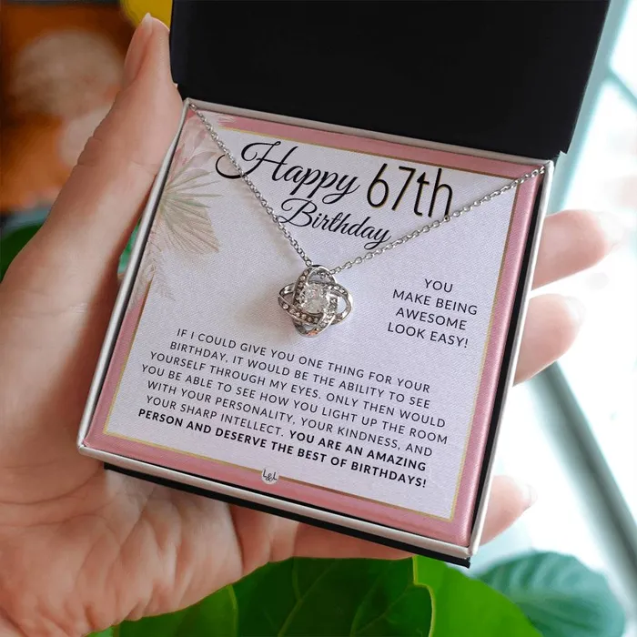 Necklaces ShineOn Fulfillment 67th Birthday Gift For Her Necklace For 67 Year Old Birthday Beautiful Womens Pendant Necklace Heartfelt Birthday Message For Her