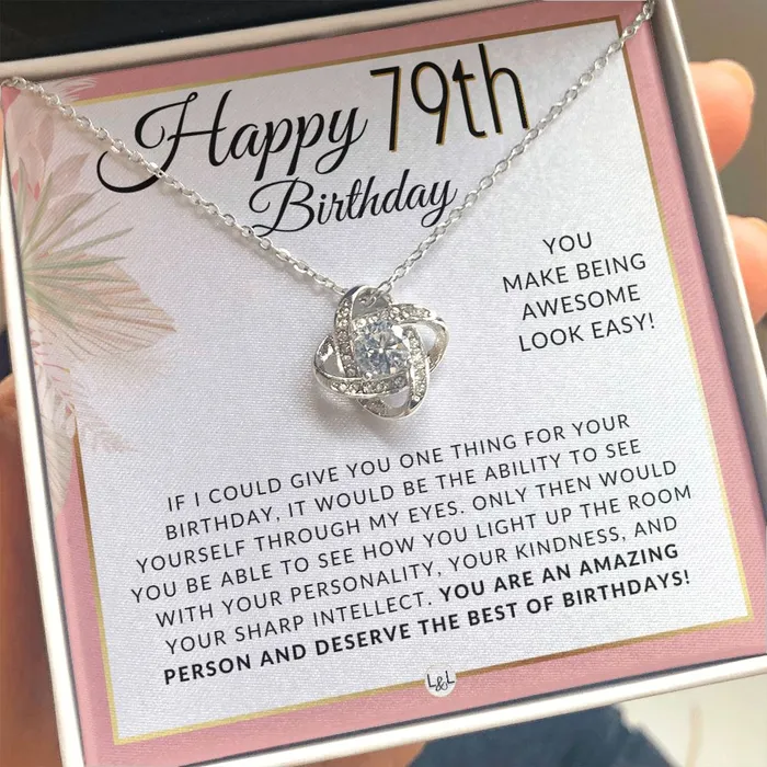 Necklaces ShineOn Fulfillment 79th Birthday Gift For Her Necklace For 79 Year Old Beautiful Womans Birthday Pendant Jewelry