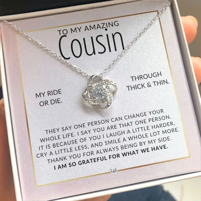 Necklaces ShineOn Fulfillment Gift For Female Cousin Ride Or Die Pendant Necklace Present For Girl Cousin Great For Christmas Her Birthday Or As An Encouragement Gift