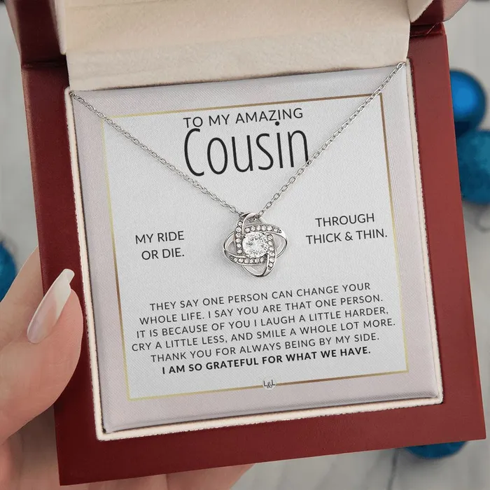 Necklaces ShineOn Fulfillment Gift For Female Cousin Ride Or Die Pendant Necklace Present For Girl Cousin Great For Christmas Her Birthday Or As An Encouragement Gift