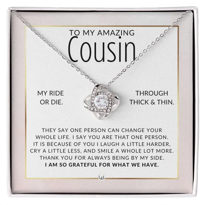 Necklaces ShineOn Fulfillment Gift For Female Cousin Ride Or Die Pendant Necklace Present For Girl Cousin Great For Christmas Her Birthday Or As An Encouragement Gift