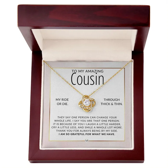 Necklaces ShineOn Fulfillment Gift For Female Cousin Ride Or Die Pendant Necklace Present For Girl Cousin Great For Christmas Her Birthday Or As An Encouragement Gift