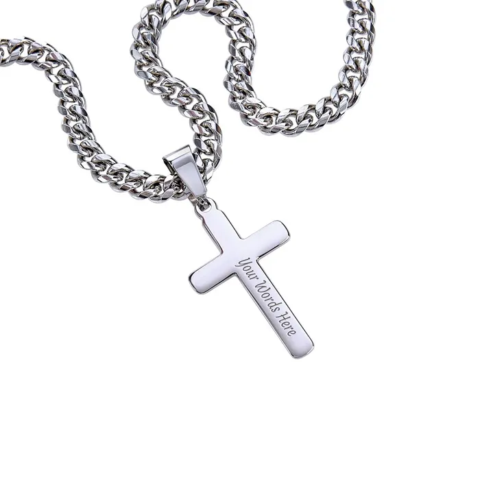 Necklaces ShineOn Fulfillment Gift For Our Grandson Numbers 62426 Christian Encouragement Christian Cross Pendant on Mens Chain Necklace Great for Christmas His Birthday Baptism or Confirmation