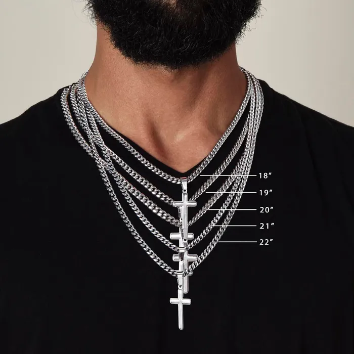Necklaces ShineOn Fulfillment Gift For Our Grandson Numbers 62426 Christian Encouragement Christian Cross Pendant on Mens Chain Necklace Great for Christmas His Birthday Baptism or Confirmation