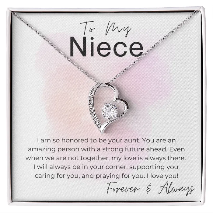 Necklaces ShineOn Fulfillment Honored to be Your Aunt A Gift for Niece from Aunt Heart Pendant Necklace Necklaces ShineOn Fulfillment Honored to be Your Aunt A Gift for Niece from Aunt Heart Pendant Necklace