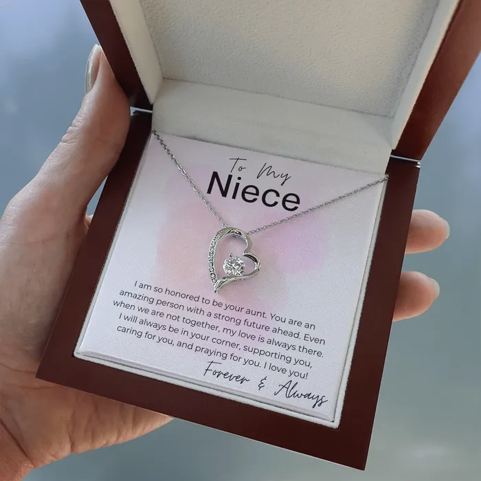 Necklaces ShineOn Fulfillment Honored to be Your Aunt A Gift for Niece from Aunt Heart Pendant Necklace