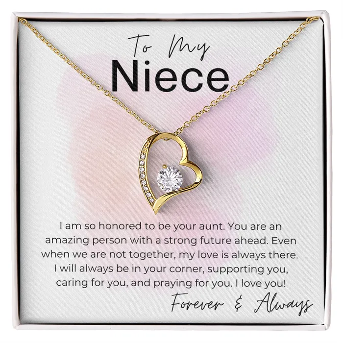 Necklaces ShineOn Fulfillment Honored to be Your Aunt A Gift for Niece from Aunt Heart Pendant Necklace