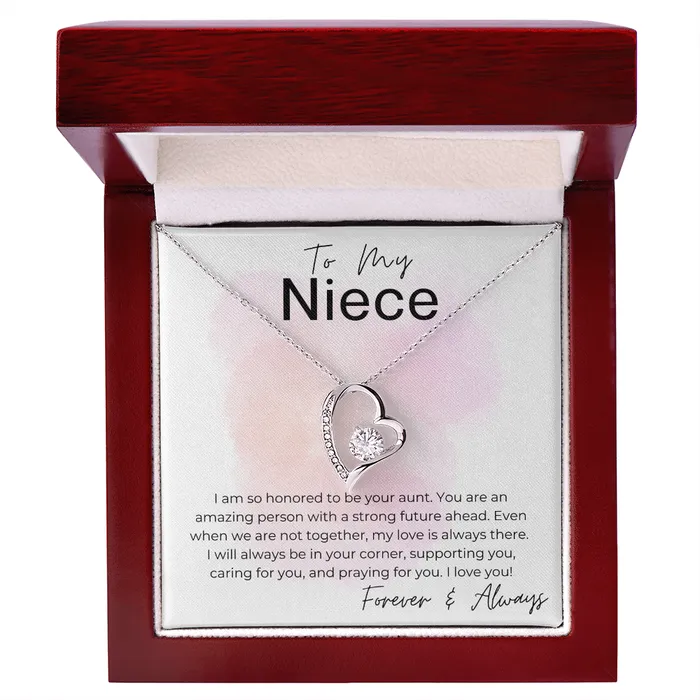 Necklaces ShineOn Fulfillment Honored to be Your Aunt A Gift for Niece from Aunt Heart Pendant Necklace