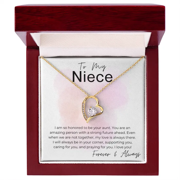 Necklaces ShineOn Fulfillment Honored to be Your Aunt A Gift for Niece from Aunt Heart Pendant Necklace