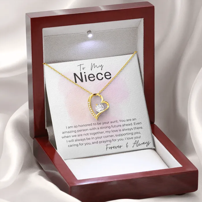 Necklaces ShineOn Fulfillment Honored to be Your Aunt A Gift for Niece from Aunt Heart Pendant Necklace