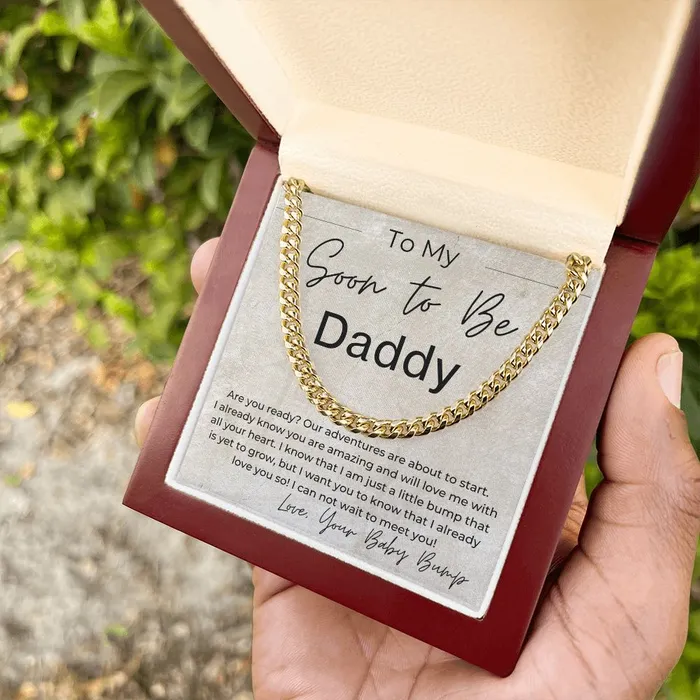 Necklaces ShineOn Fulfillment I Already Love You Gift for Future Dad From Baby Bump Linked Chain Necklace