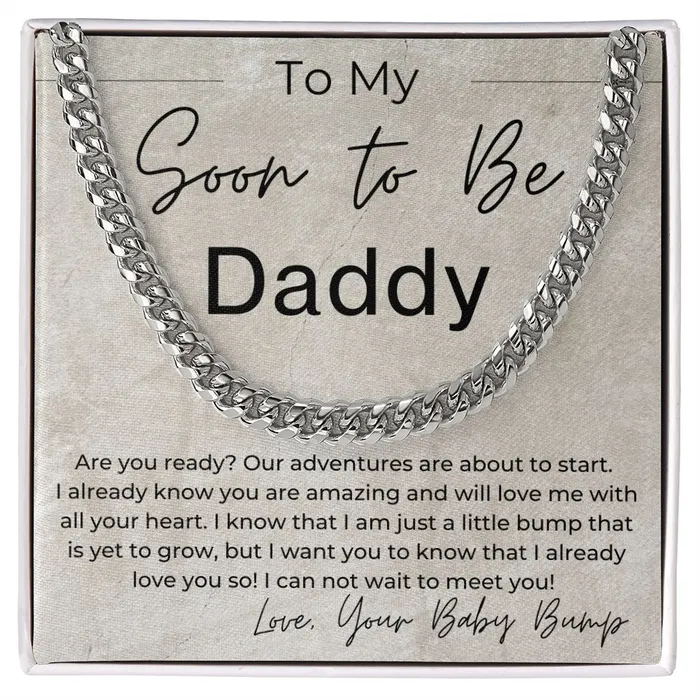 Necklaces ShineOn Fulfillment I Already Love You Gift for Future Dad From Baby Bump Linked Chain Necklace
