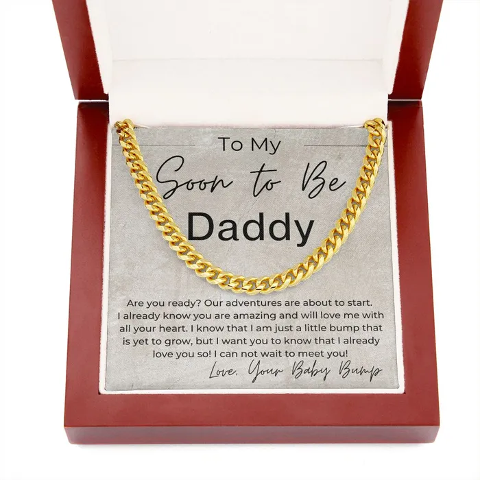 Necklaces ShineOn Fulfillment I Already Love You Gift for Future Dad From Baby Bump Linked Chain Necklace