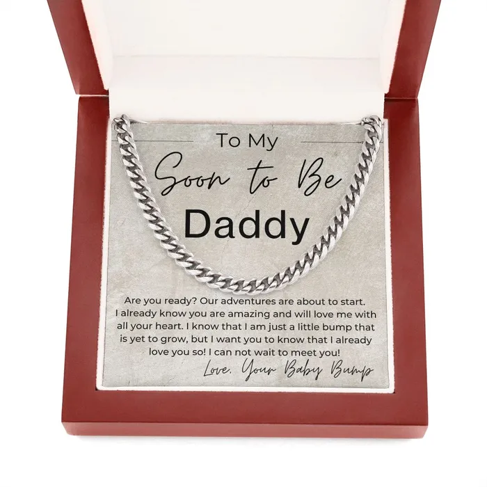 Necklaces ShineOn Fulfillment I Already Love You Gift for Future Dad From Baby Bump Linked Chain Necklace