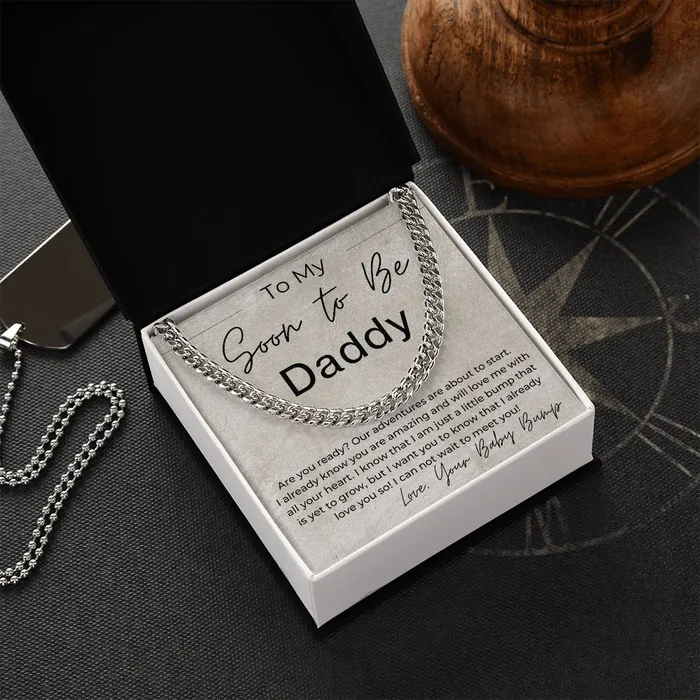 Necklaces ShineOn Fulfillment I Already Love You Gift for Future Dad From Baby Bump Linked Chain Necklace