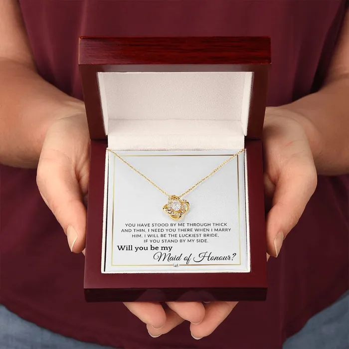 Necklaces ShineOn Fulfillment Maid of Honour Proposal Wedding Party Necklace Gift From Bride I Need You There When I Marry Him Elegant White and Gold Wedding Theme