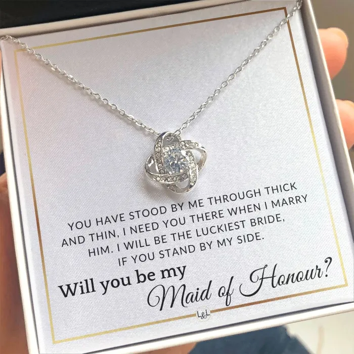 Necklaces ShineOn Fulfillment Maid of Honour Proposal Wedding Party Necklace Gift From Bride I Need You There When I Marry Him Elegant White and Gold Wedding Theme