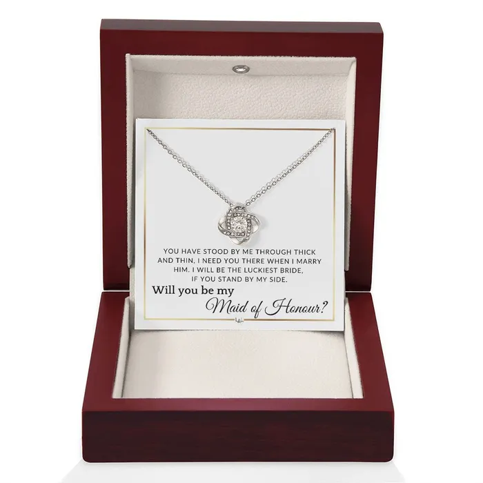 Necklaces ShineOn Fulfillment Maid of Honour Proposal Wedding Party Necklace Gift From Bride I Need You There When I Marry Him Elegant White and Gold Wedding Theme