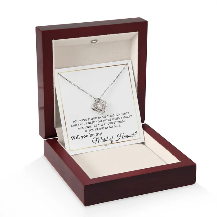 Necklaces ShineOn Fulfillment Maid of Honour Proposal Wedding Party Necklace Gift From Bride I Need You There When I Marry Him Elegant White and Gold Wedding Theme
