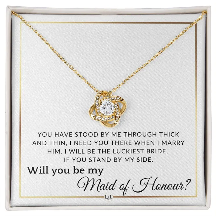 Necklaces ShineOn Fulfillment Maid of Honour Proposal Wedding Party Necklace Gift From Bride I Need You There When I Marry Him Elegant White and Gold Wedding Theme